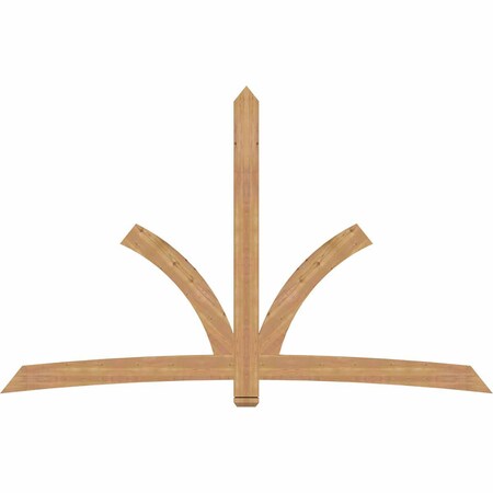 Ekena Millwork Davenport Timber Gable Bracket, Western Red Cedar, 108"W x 68"H x 1 1/2"D x 5 1/2"F, 15/12 Pitch GBW108X68X0206DAV00SWR